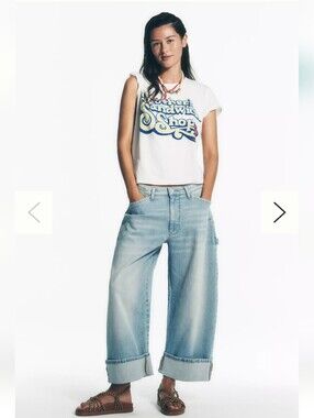 Kayden High Rise Carpenter Barrel Jeans by Pilcro Baby Blue Bell Wash 27P NWT